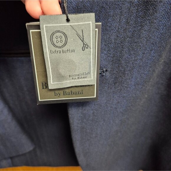 Mens Navy Blue Suit Jacket Size 42 Classic Formal Blazer Elegant Fit Zoom in - Picture 6 of 8